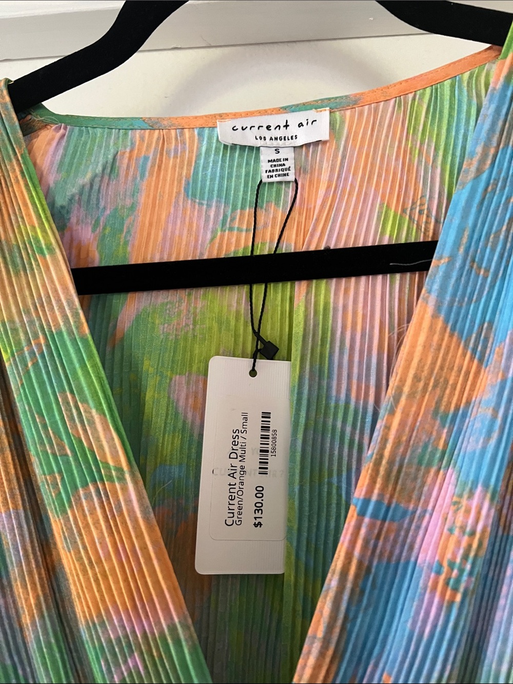 Current Air Islamorada Multicolor Pleated V-Neck Midi Dress - Picture 4 of 10
